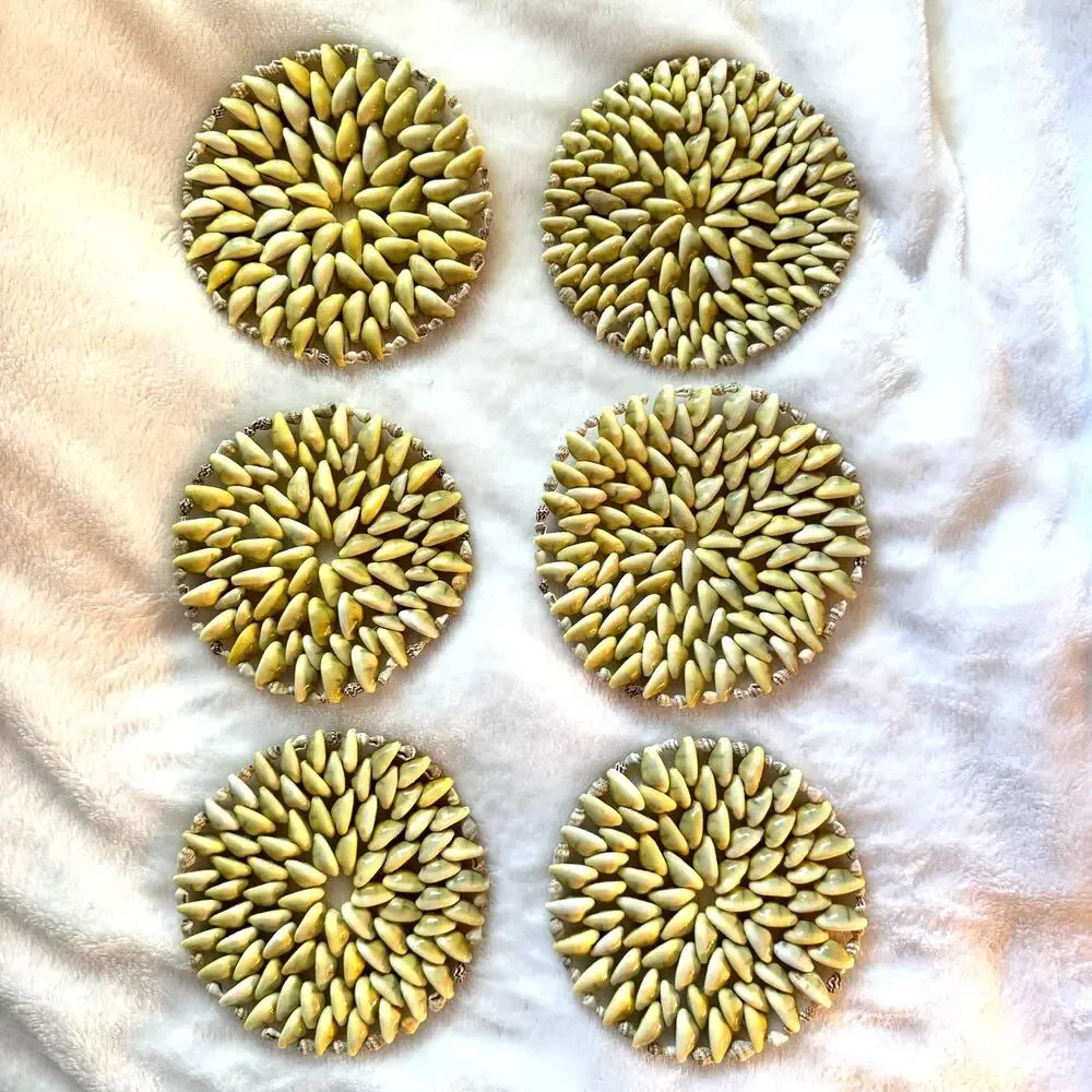 Set of Six Vintage Beige Sea Shell 5